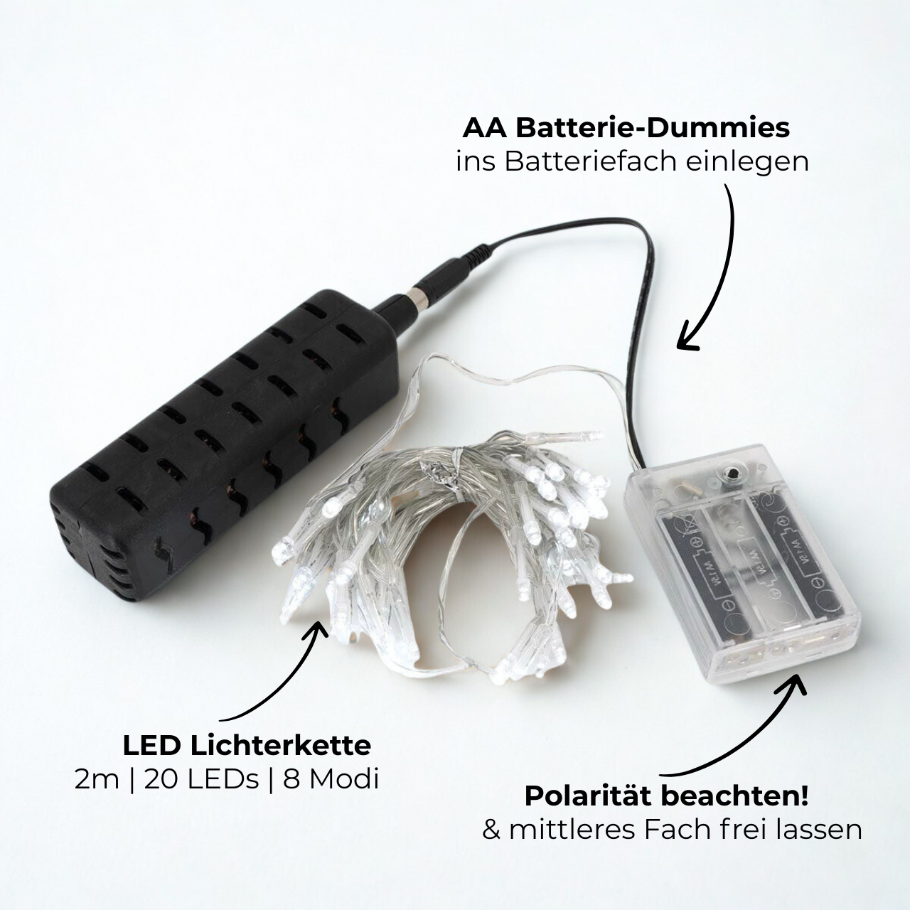 Wasserbetriebene LED-Lichterkette | Warmweiß, 2m