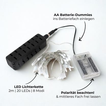 Wasserbetriebene LED-Lichterkette | Warmweiß, 2m