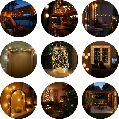 Wasserbetriebene LED-Lichterkette | warmweiß, 2m