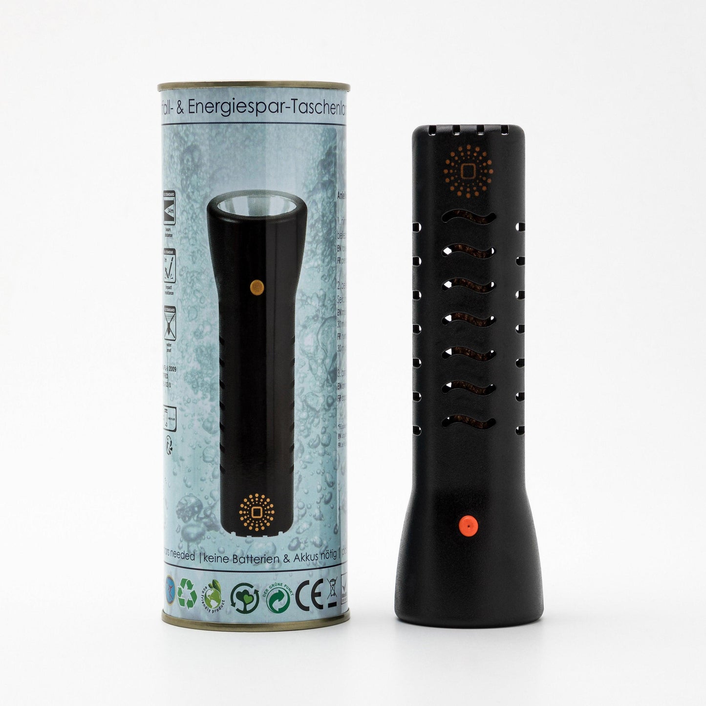 WaterLamp Taschenlampe und Dose – Innovative Beleuchtung im umweltfreundlichen Set. Aktiviert durch Wasser, perfekt für Camping und Notfälle. Jetzt im WaterLamp Shop entdecken!